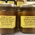 Image may contain: food, text that says "M Hedge To Toast hubarb Martini Jam tirred Not Shaken Made in the Dales Tel; 07974568009 acebook: Hedge to Toast Hedge Το Toast Rhubarb, Orange Fresh Ginger Jan Made in the Dales Tel; 07974568009 Facebook Hedge to Το"